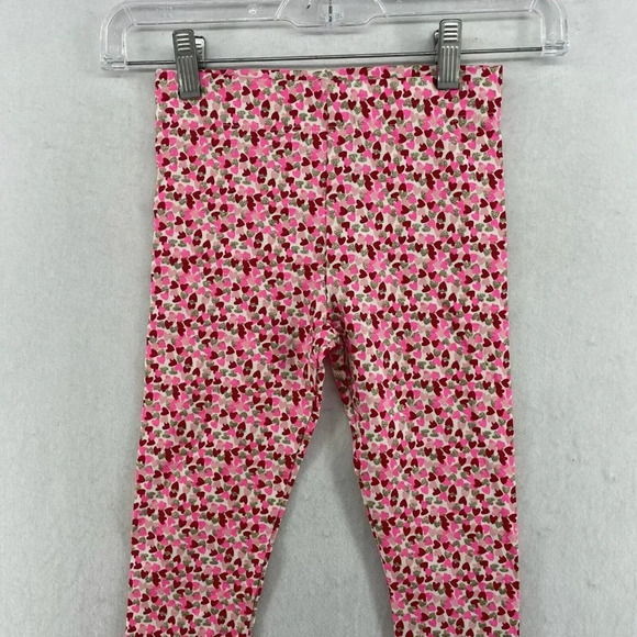 Max Studio Leggings Kids Girl's Sz S 5-6 Pink Gold Heart Print Stretch Slim Fit - Picture 6 of 12